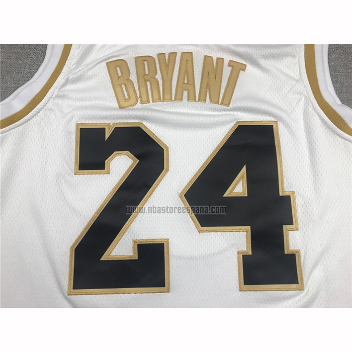 Camiseta Golden Edition Los Angeles Lakers Kobe Bryant NO 24 Blanco